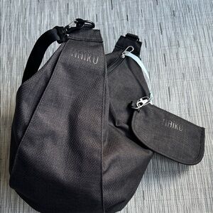 Haiku Black Crossbody Bag with Pouch